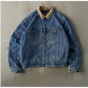 Rebalance Mustang Storm Rider Denim Jacket Corduroy Collar Blanket Lined 46‎ T/G